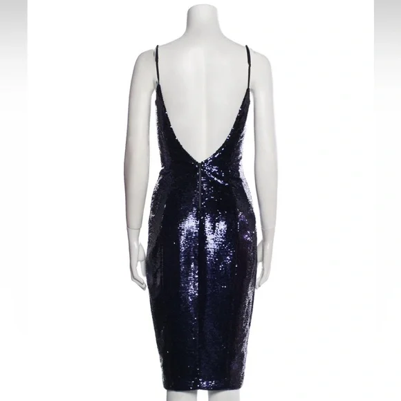 NWT Misha Avery Pencil Blue Sequin Dress - Picture 5 of 6